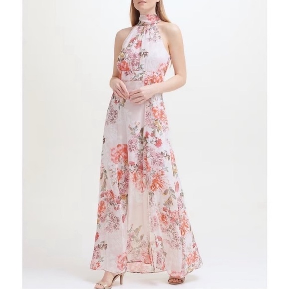 NWOT Eliza J Floral Pink Chiffon Halter Maxi Dress
Size 4 - Picture 2 of 6